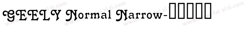GEELY Normal Narrow字体转换